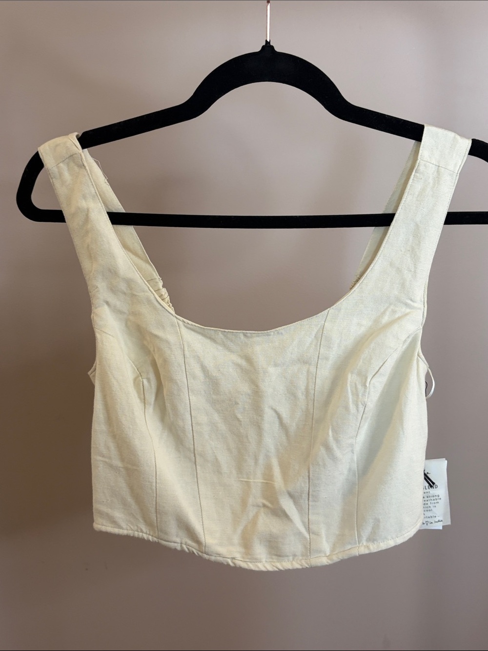 Japna Cream Scoop-Neck Crop Top /NWT/MEDIUM
